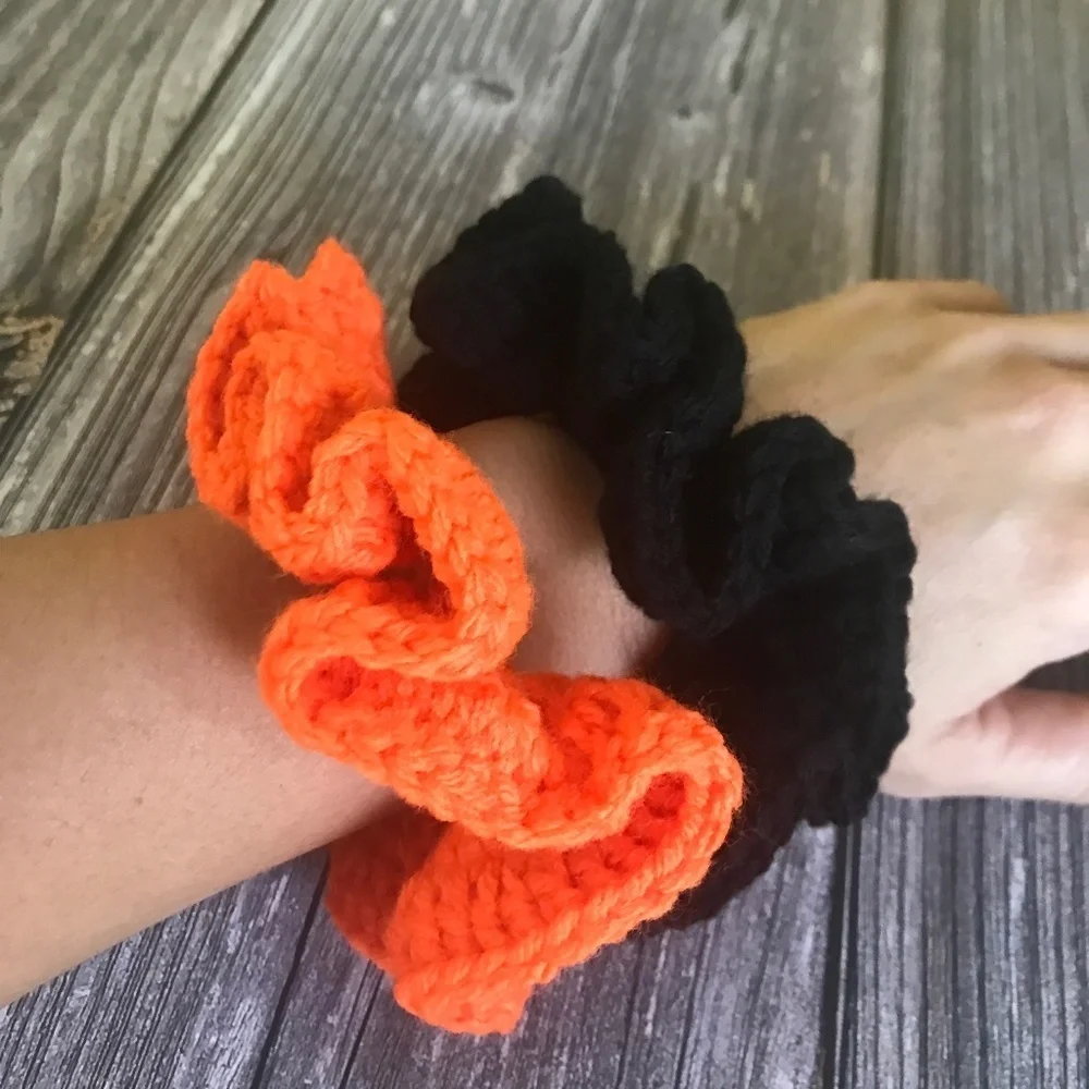 Scrunchie Handmade Crochet  Hair Ties Set of 2